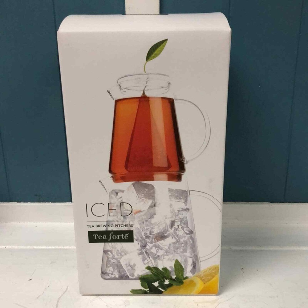 Tea Forte TEA OVER ICE PITCHER SET glass brewing set NEW